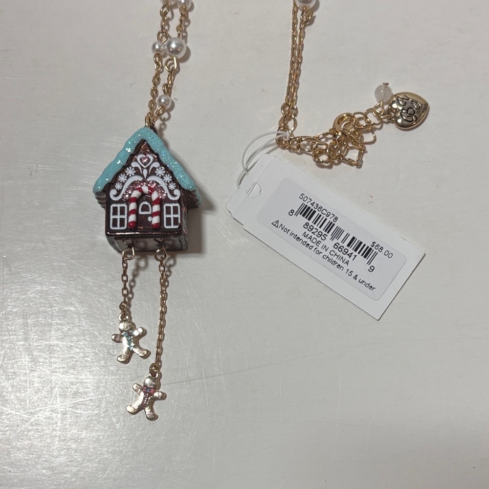 Betsey Johnson Gingerbread House Necklace - Picture 4 of 11